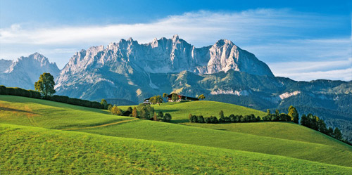 Een Alpenweide in Oostenrijk